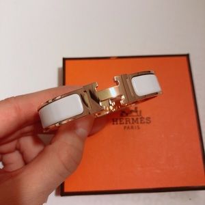 Hermès H bracelet PM blanc rose gold